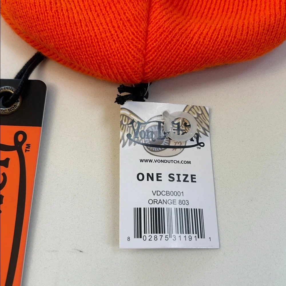 NWT Von Dutch Orange Beanie - Picture 5 of 7